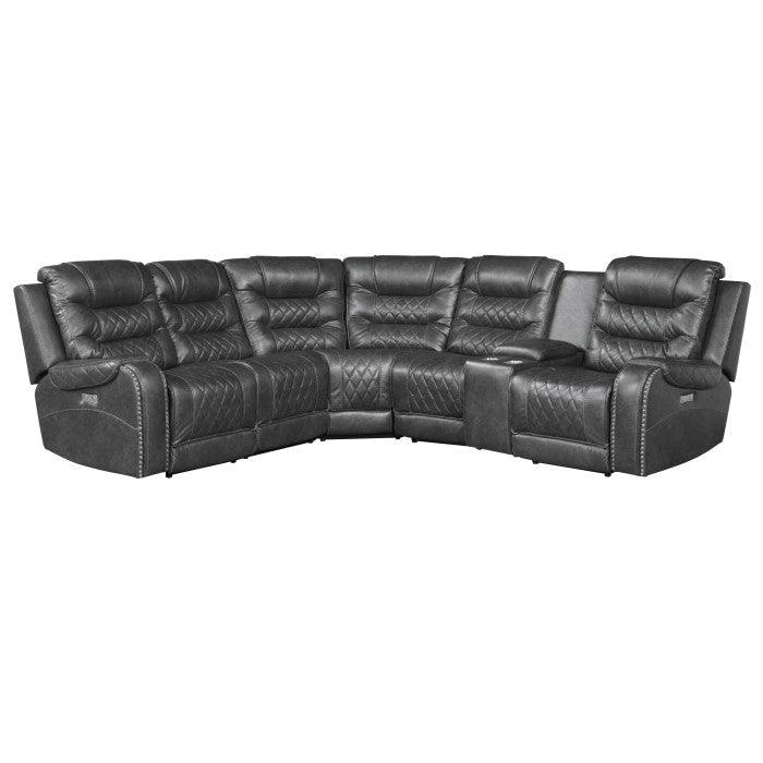 Homelegance - Putnam 6-Piece Modular Power Reclining Sectional In Gray - 9405Gy*6Lrrr