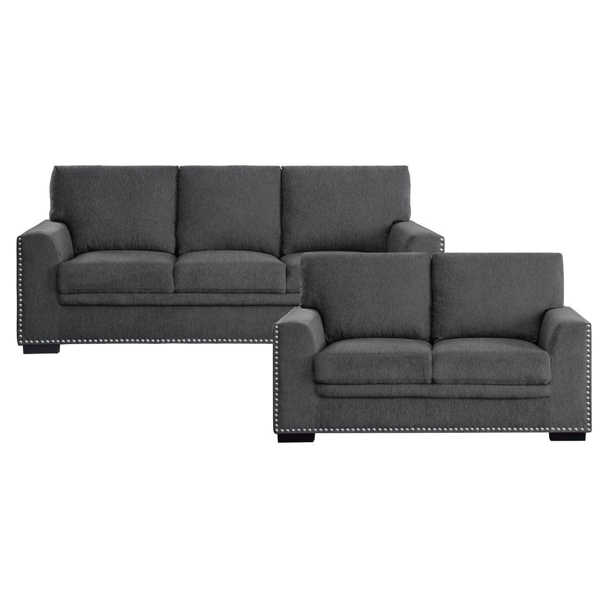 Homelegance Morelia 2 Piece Sofa Set in Charcoal Home Elegance USA