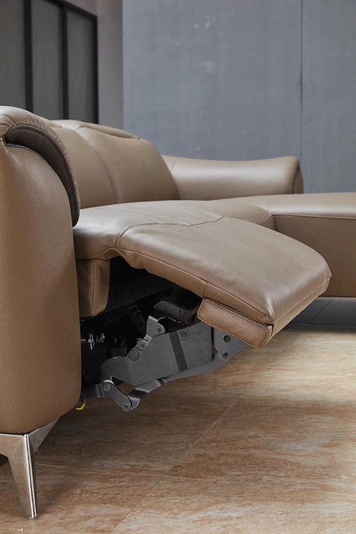 950 Premium Leather Sectional In Brown Color | ESF | Home Elegance USA