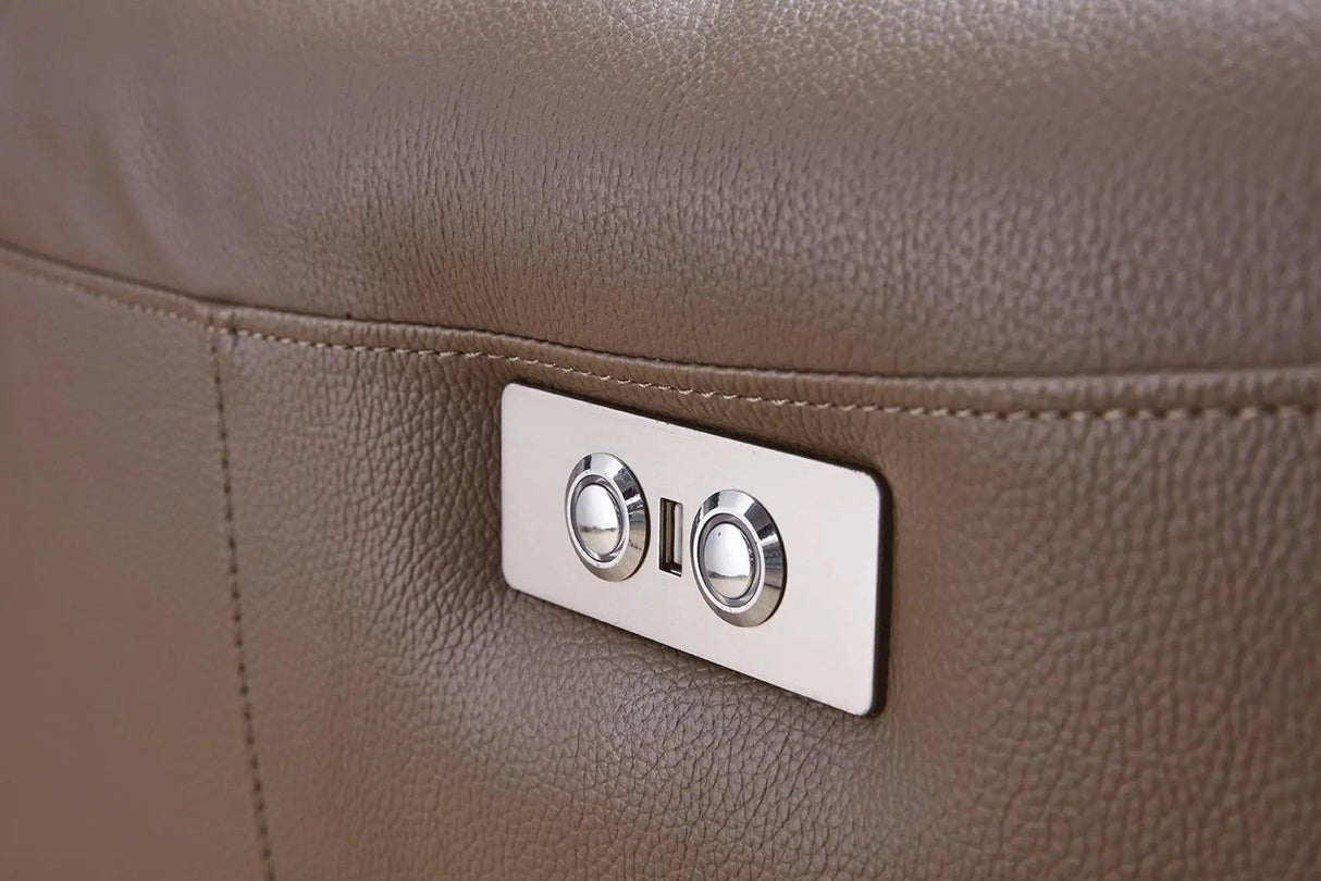 950 Premium Leather Sectional In Brown Color | ESF | Home Elegance USA