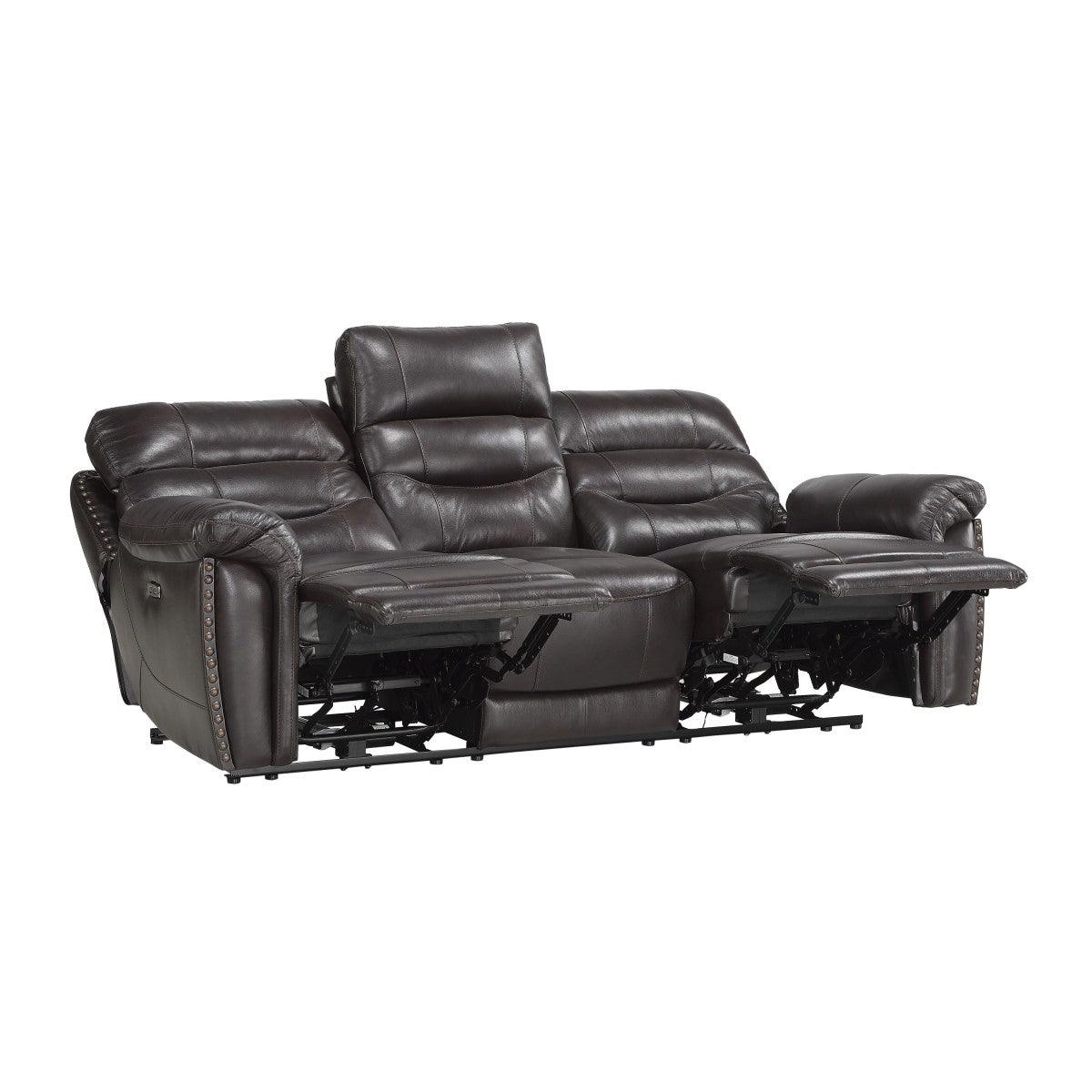 Homelegance - Lance Power Double Reclining Sofa With Power Headrests And Usb Ports In Brown - 9527Brw-3Pwh