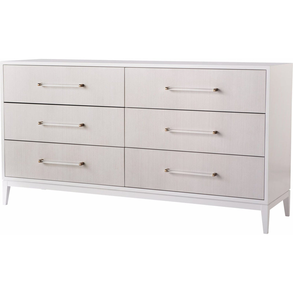 Brentwood Dresser White Lacquer with Alabaster Drawer Fronts | Universal