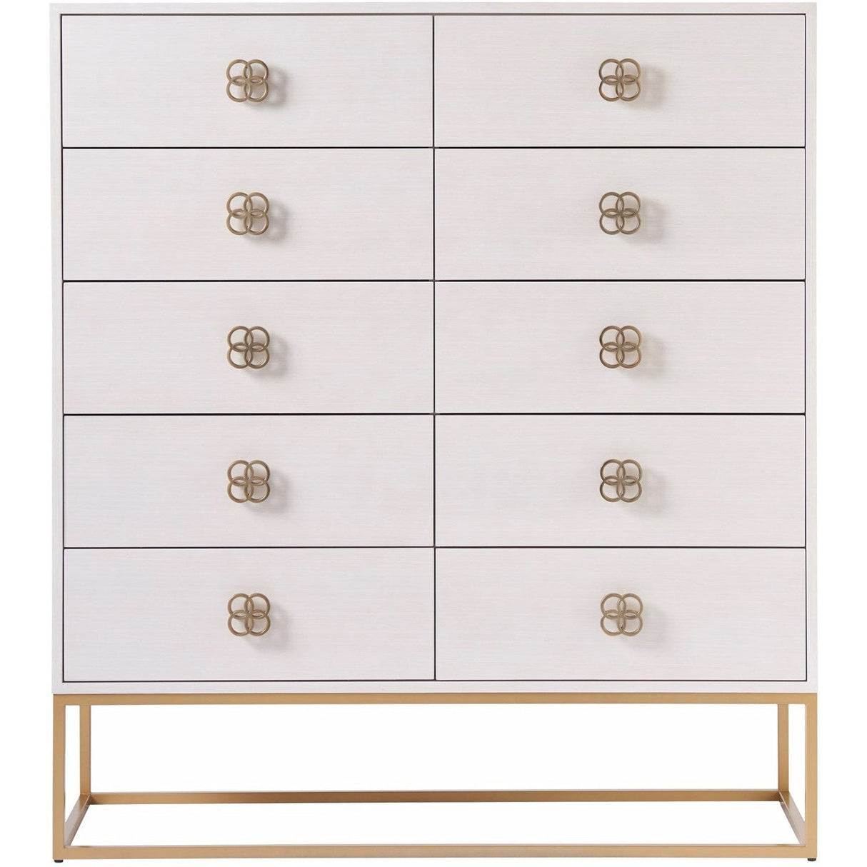 Peony Drawer Chest Alabaster Finish with 10 Drawers | Universal