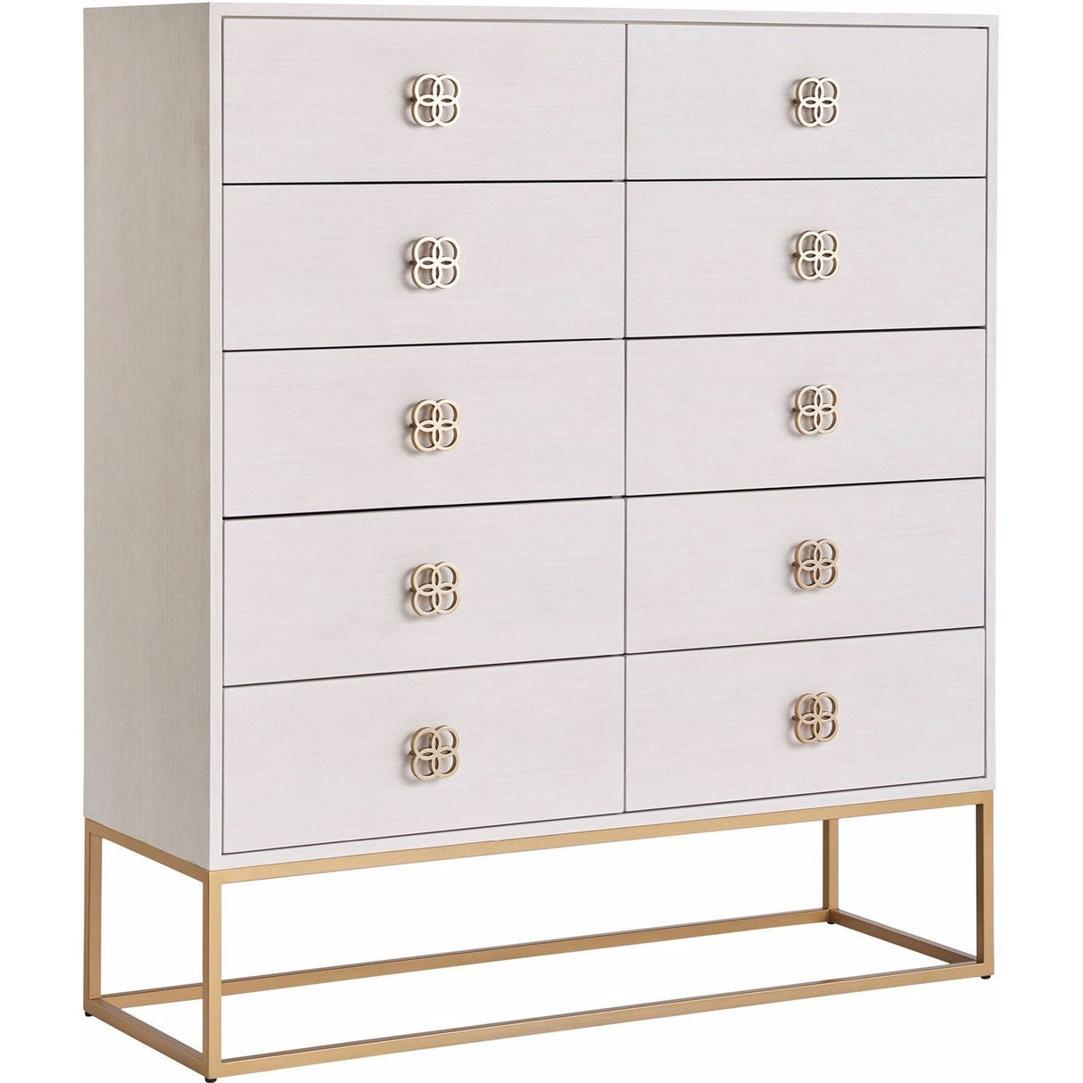 Peony Drawer Chest Alabaster Finish with 10 Drawers | Universal