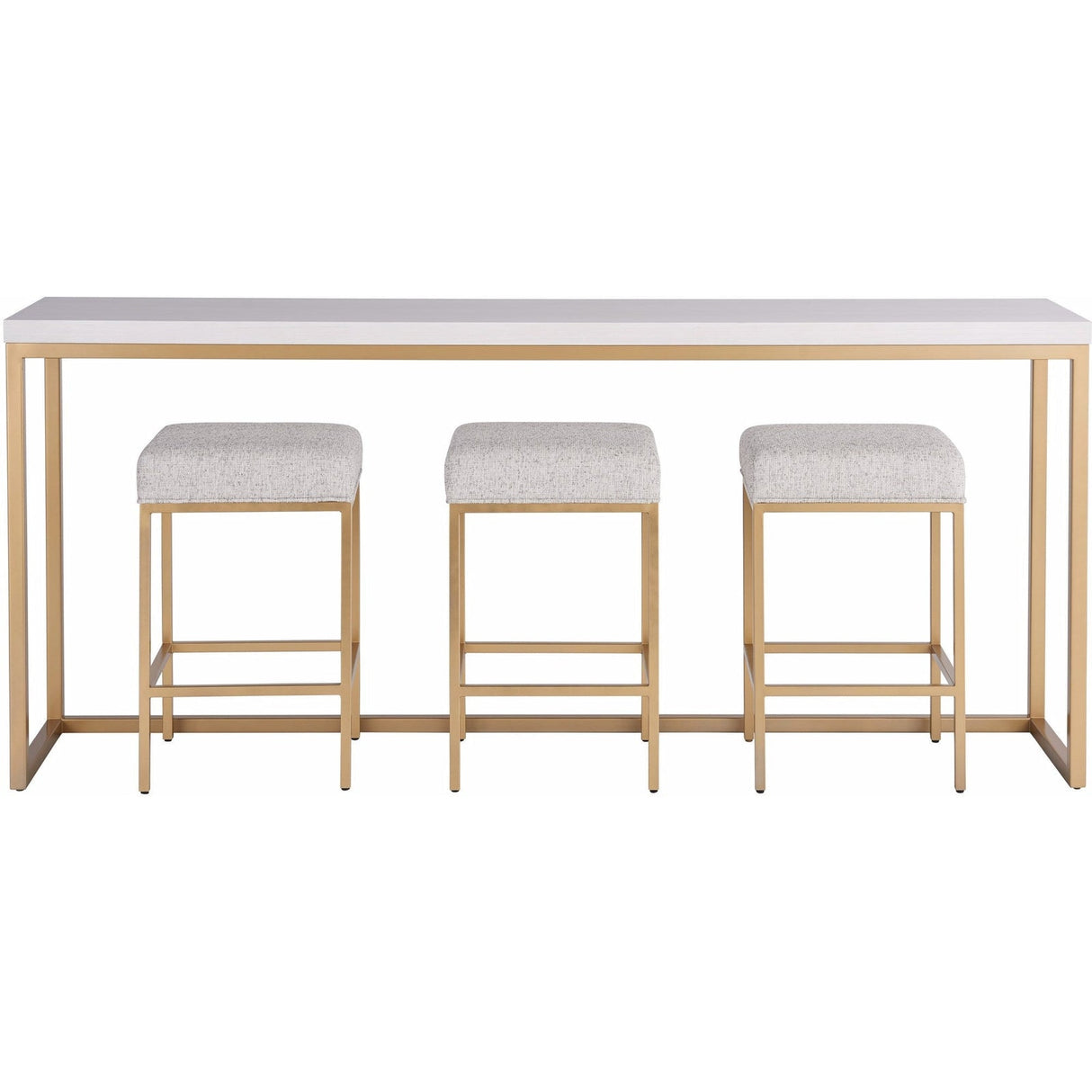 Love Joy Bliss Console Table Alabaster & Soft Gold with Stools | Universal