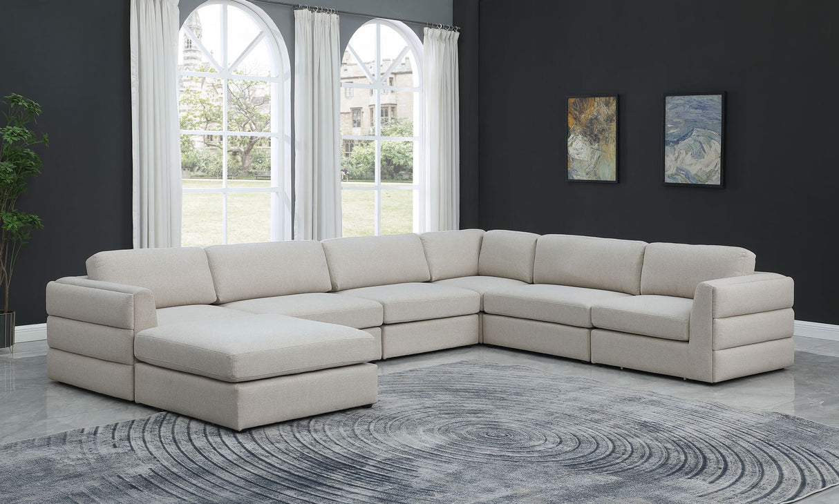 Beckham - Modular Sectional 7 Piece - Beige - Fabric | Home Elegance USA