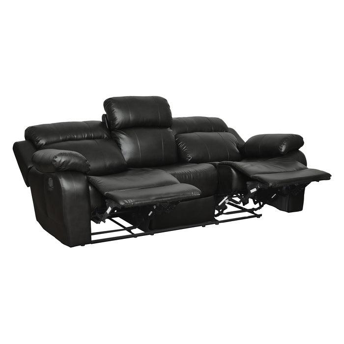 Homelegance - Marille Black Double Reclining Sofa W- Cntr Drop-Down Cup-Hldr - 9724Blk-3