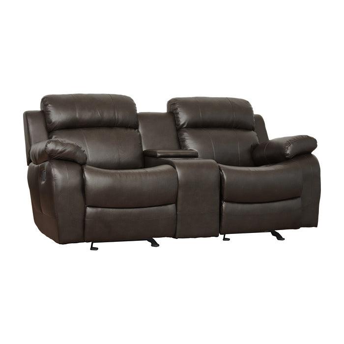 Homelegance - Marille Dark Brown 3 Piece Living Room Set - 9724Brw-3-2-1