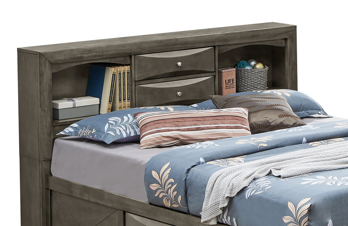 Glory Furniture Marilla G1505G-QSB3 Queen Storage Bed , Gray - Home Elegance USA