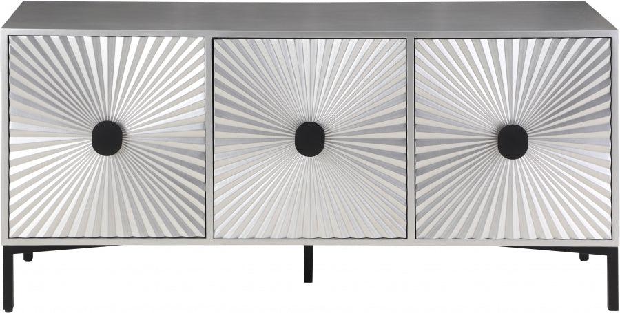 Meridian Furniture - Glitz Sideboard-Buffet In Antique Silver - 323