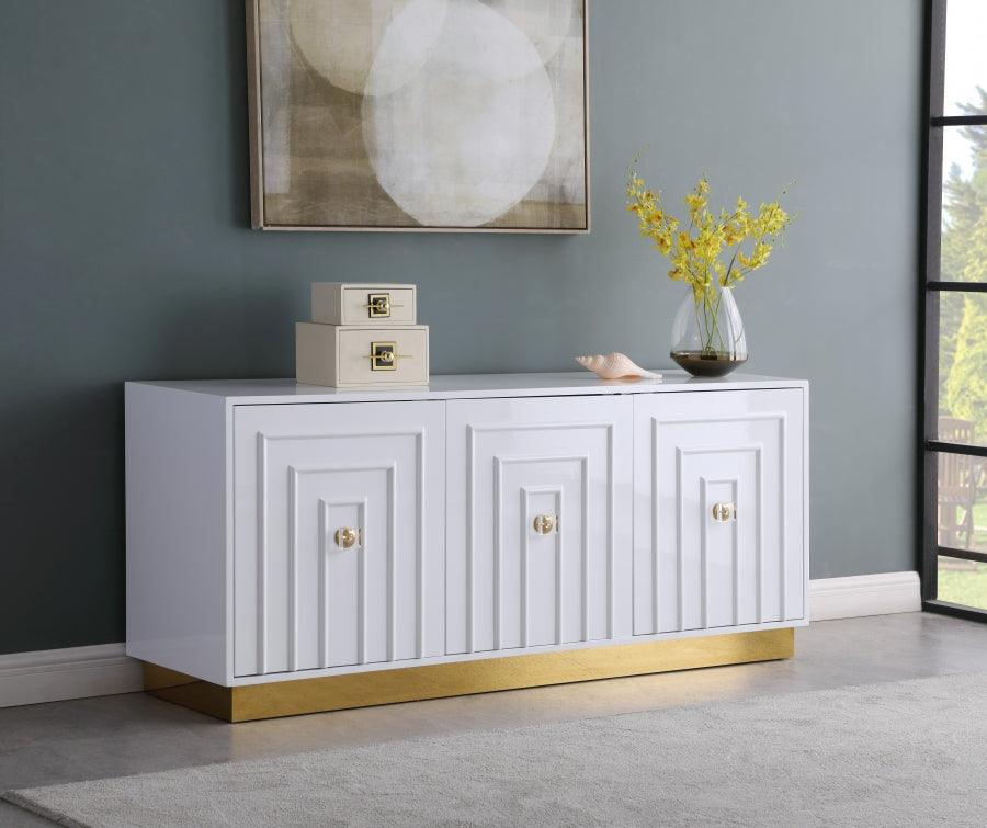 Cosmopolitan Sideboard - Buffet In White Lacquer - 340 | Meridian | Home Elegance USA