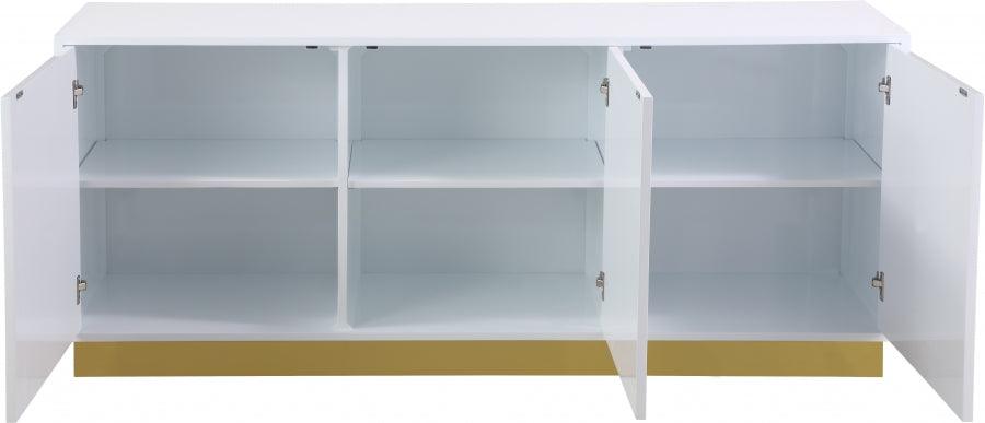 Cosmopolitan Sideboard - Buffet In White Lacquer - 340 | Meridian | Home Elegance USA