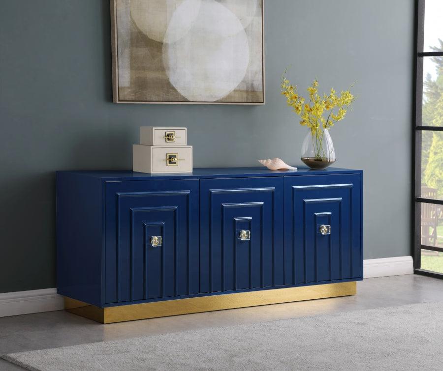Cosmopolitan Sideboard - Buffet In Navy Lacquer - 341 | Meridian | Home Elegance USA