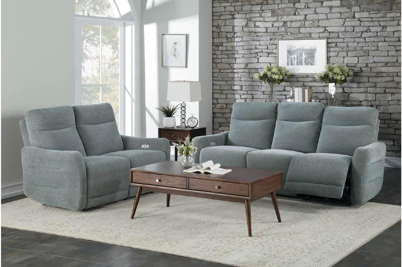 Homelegance - Edition 2 Piece Power Double Lay Flat Reclining Sofa Set - 9804Dv-3Pwh-2Set