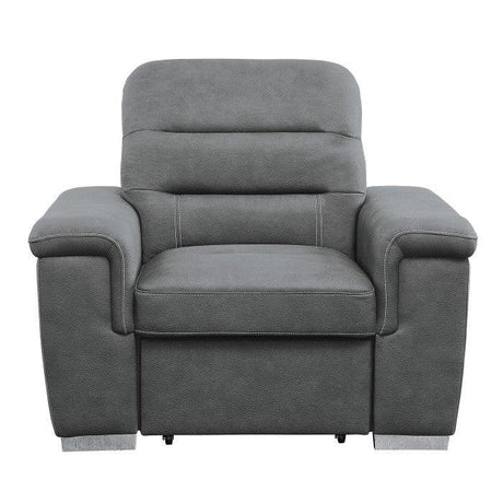 Alfio Chair With Pull - Out Ottoman 9808Sgy - 1 | Homelegance | Home Elegance USA