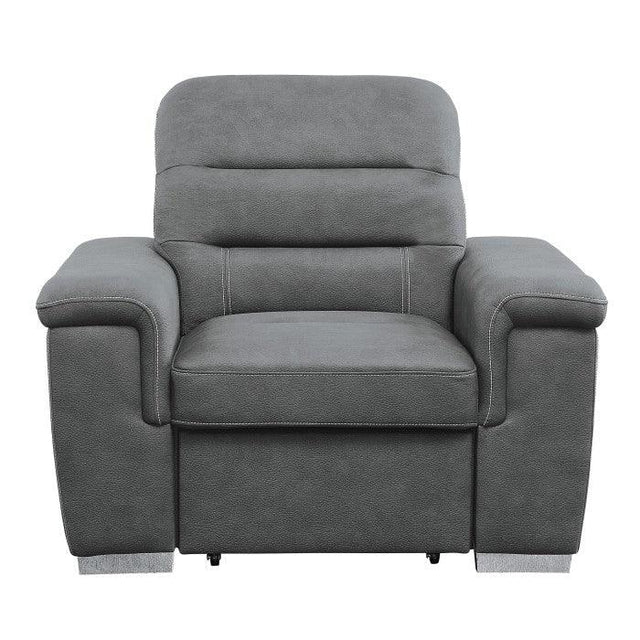 Alfio Chair With Pull - Out Ottoman 9808Sgy - 1 | Homelegance | Home Elegance USA