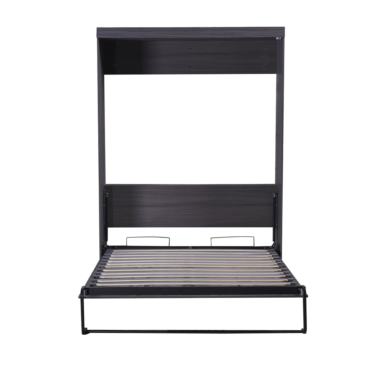 Full Size Murphy Bed with Wardrobe and Drawers, Storage Bed, can be Folded into a Cabinet, Gray - Home Elegance USA