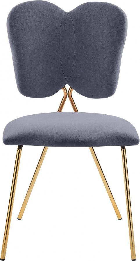Angel Velvet Dining Chair Set Of 2 In Grey - 780Grey - C | Meridian | Home Elegance USA