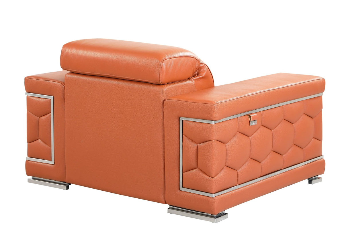 Top Grain Italian Leather Chair - Home Elegance USA