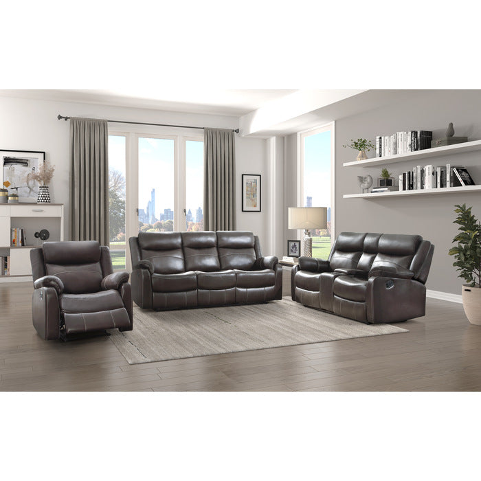 Homelegance - Yerba Double Lay Flat Reclining Sofa In Dark Brown - 9990Db-3