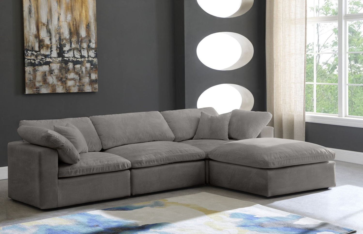 Cozy - Modular Sectional 4 Piece Cloud - Grey | Home Elegance USA