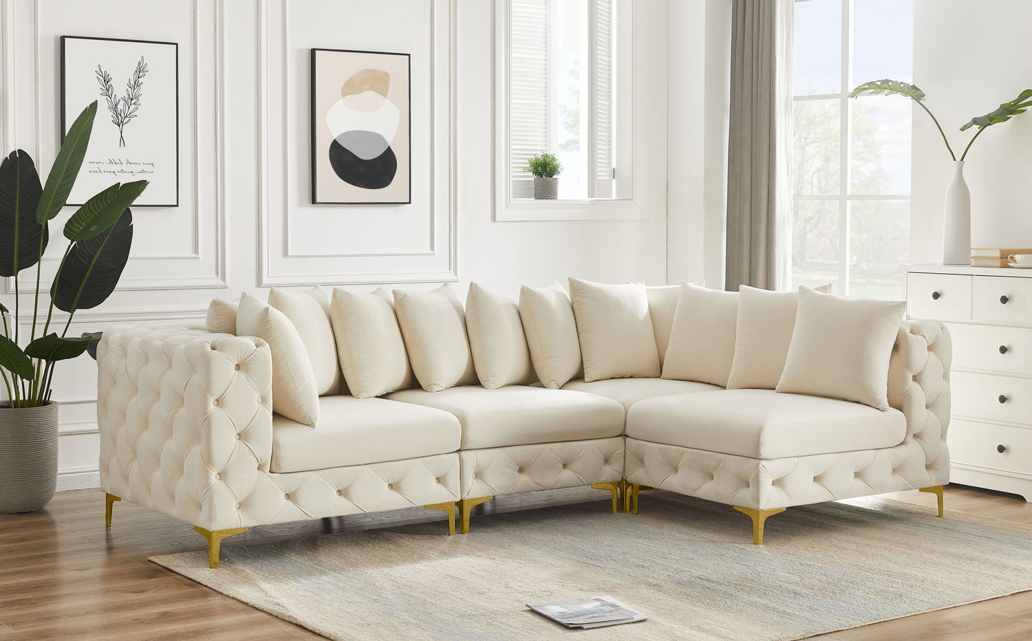 Tremblay - Modular Sectional - Cream - Modern & Contemporary - Home Elegance USA