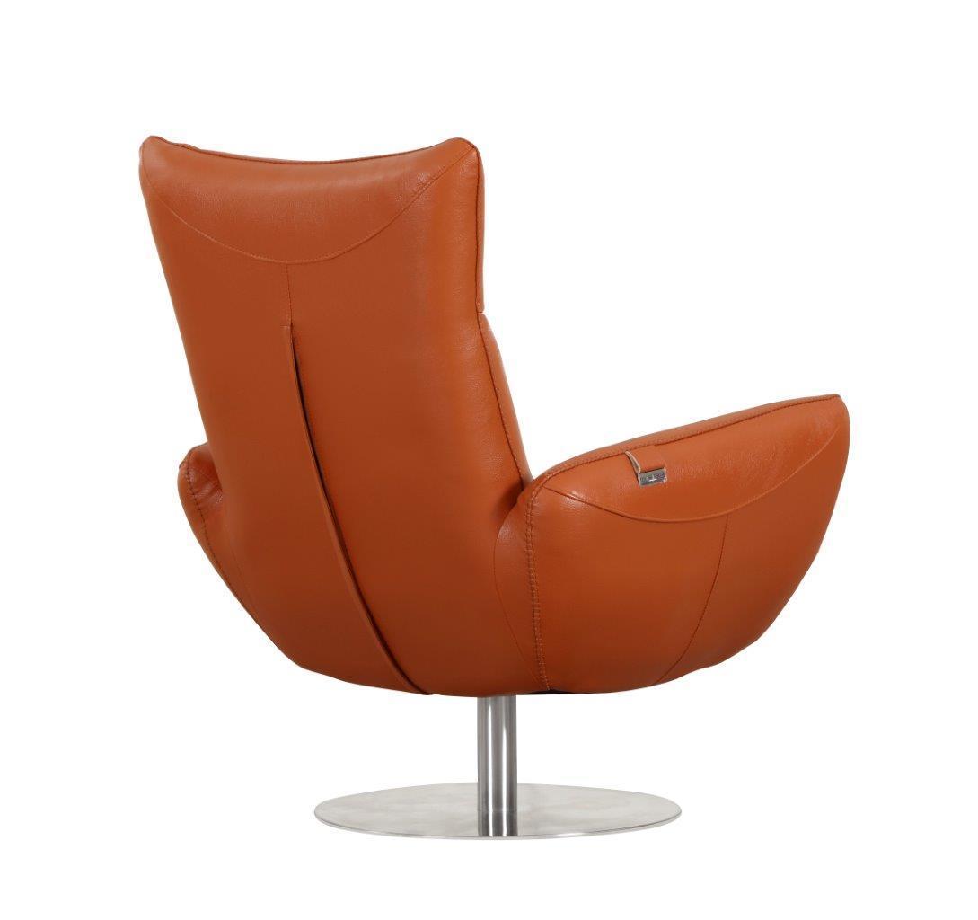 Global United 22" Modern Genuine Italian Leather Lounge Chair Home Elegance USA