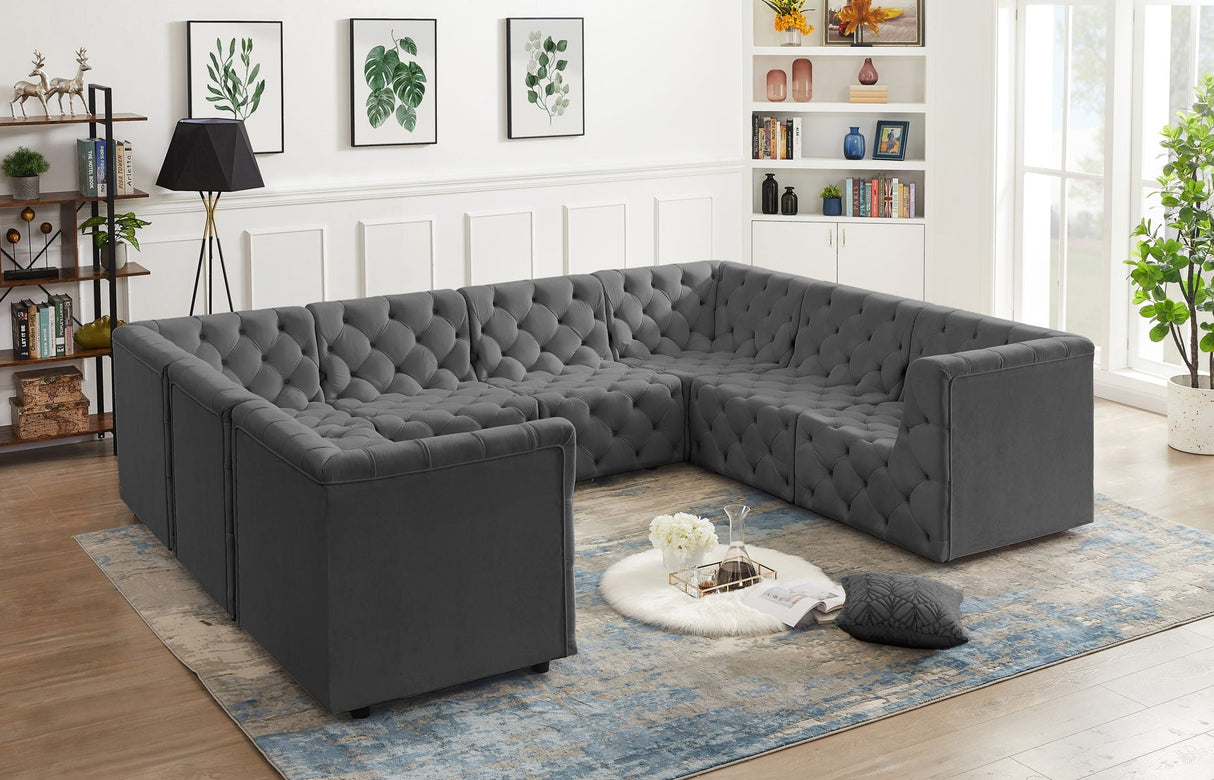 Tuft - Modular Sectional 8 Piece - Gray - Fabric - Home Elegance USA