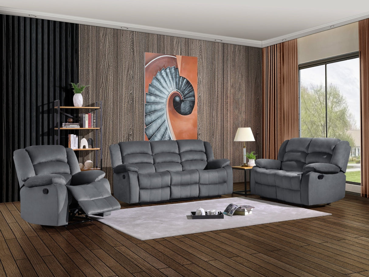 Global United Transitional Microfiber Fabric Recliner Chair