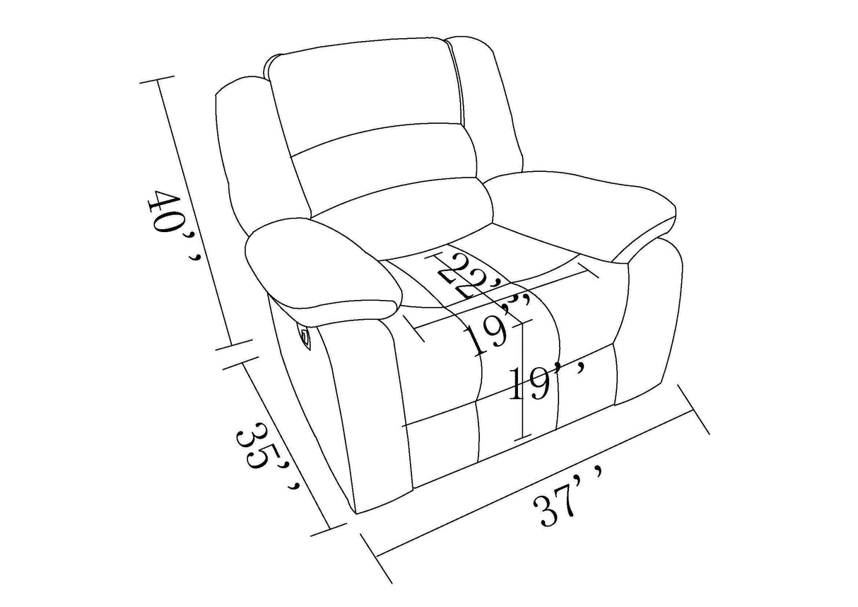 Global United Transitional Microfiber Fabric Recliner Chair