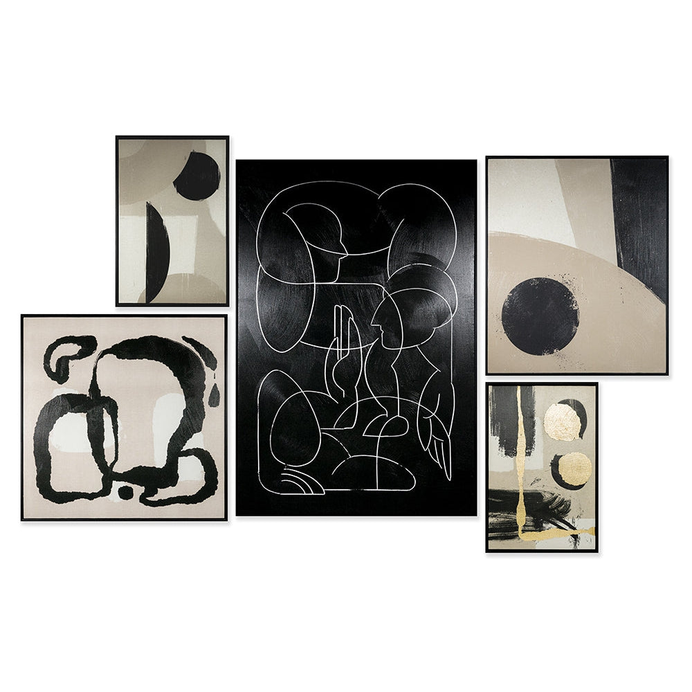 Multiple Lives (set Of 5) - Black Floater Frame - Home Elegance USA