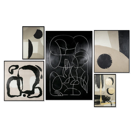 Multiple Lives (set Of 5) - Black Floater Frame - Home Elegance USA
