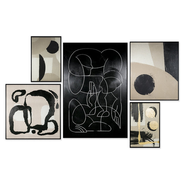 Multiple Lives (set Of 5) - Black Floater Frame - Home Elegance USA