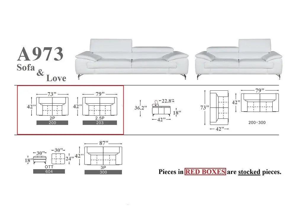 A973 Premium Leather Sofa And Loveseat | J&M | Home Elegance USA