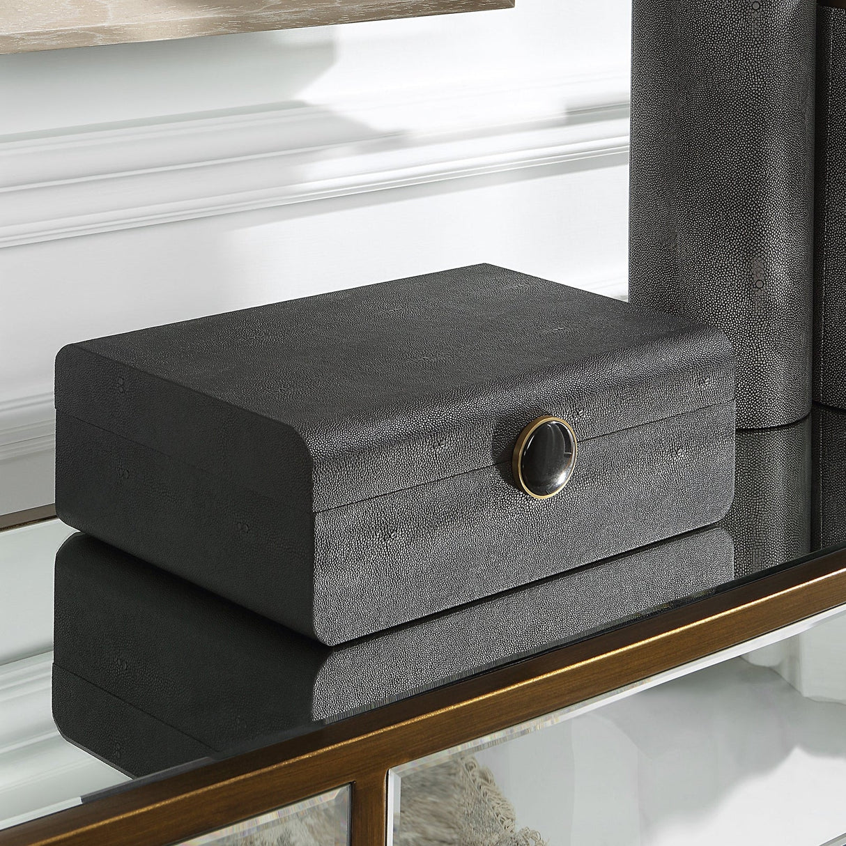 Uttermost Lalique Black Shagreen Box - Home Elegance USA