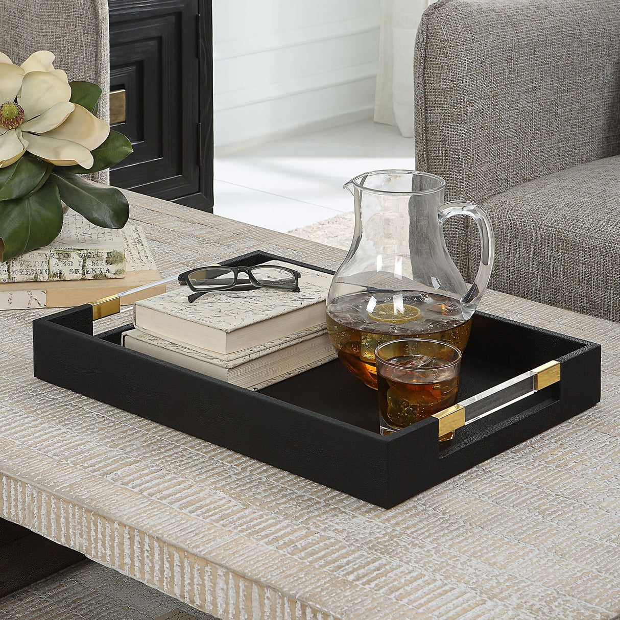 Uttermost Wessex Shagreen Tray - Home Elegance USA
