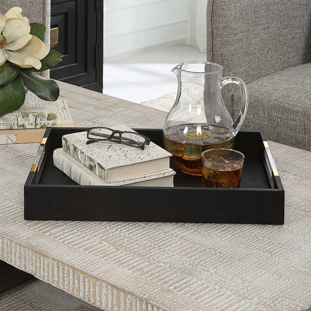 Uttermost Wessex Shagreen Tray - Home Elegance USA