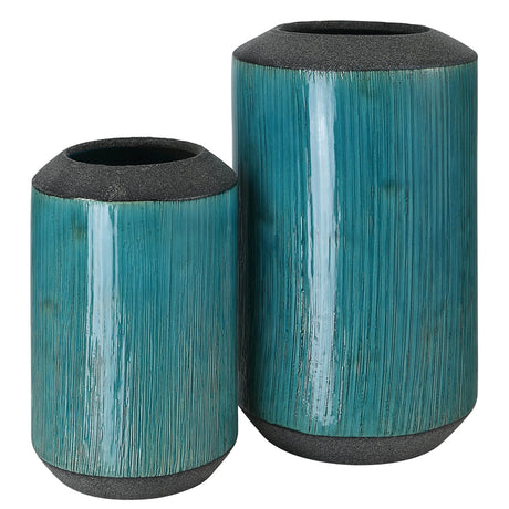 Uttermost Maui Aqua Blue Vases - Set Of 2 - Home Elegance USA