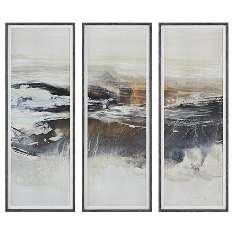 Uttermost Graphite Horizon Framed Prints - Set Of 3 - Home Elegance USA