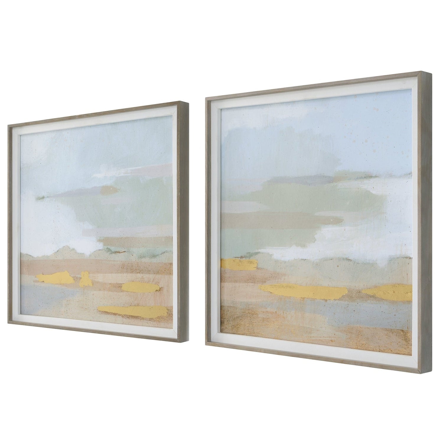 Abstract Coastline Framed Prints - Set Of 2 | Uttermost | Home Elegance USA