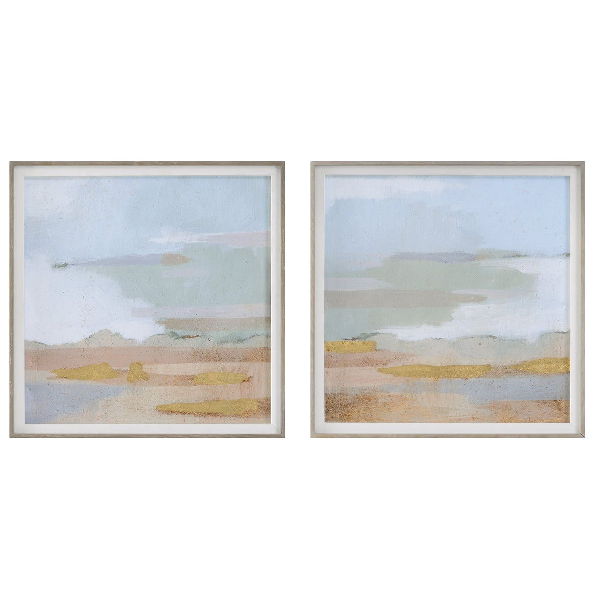 Abstract Coastline Framed Prints - Set Of 2 | Uttermost | Home Elegance USA
