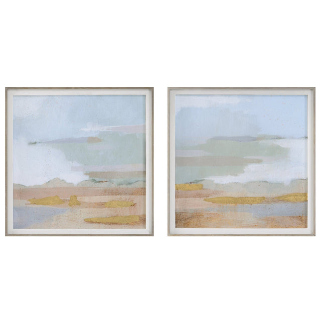 Abstract Coastline Framed Prints - Set Of 2 | Uttermost | Home Elegance USA