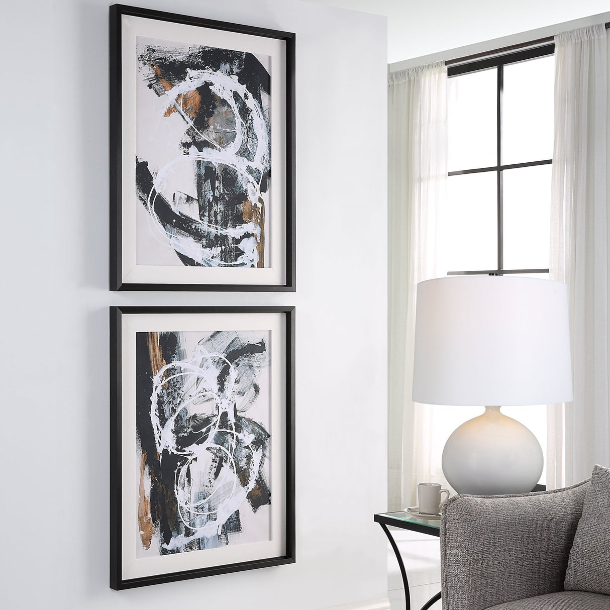 Uttermost Winterland Abstract Prints - Set Of 2 - Home Elegance USA
