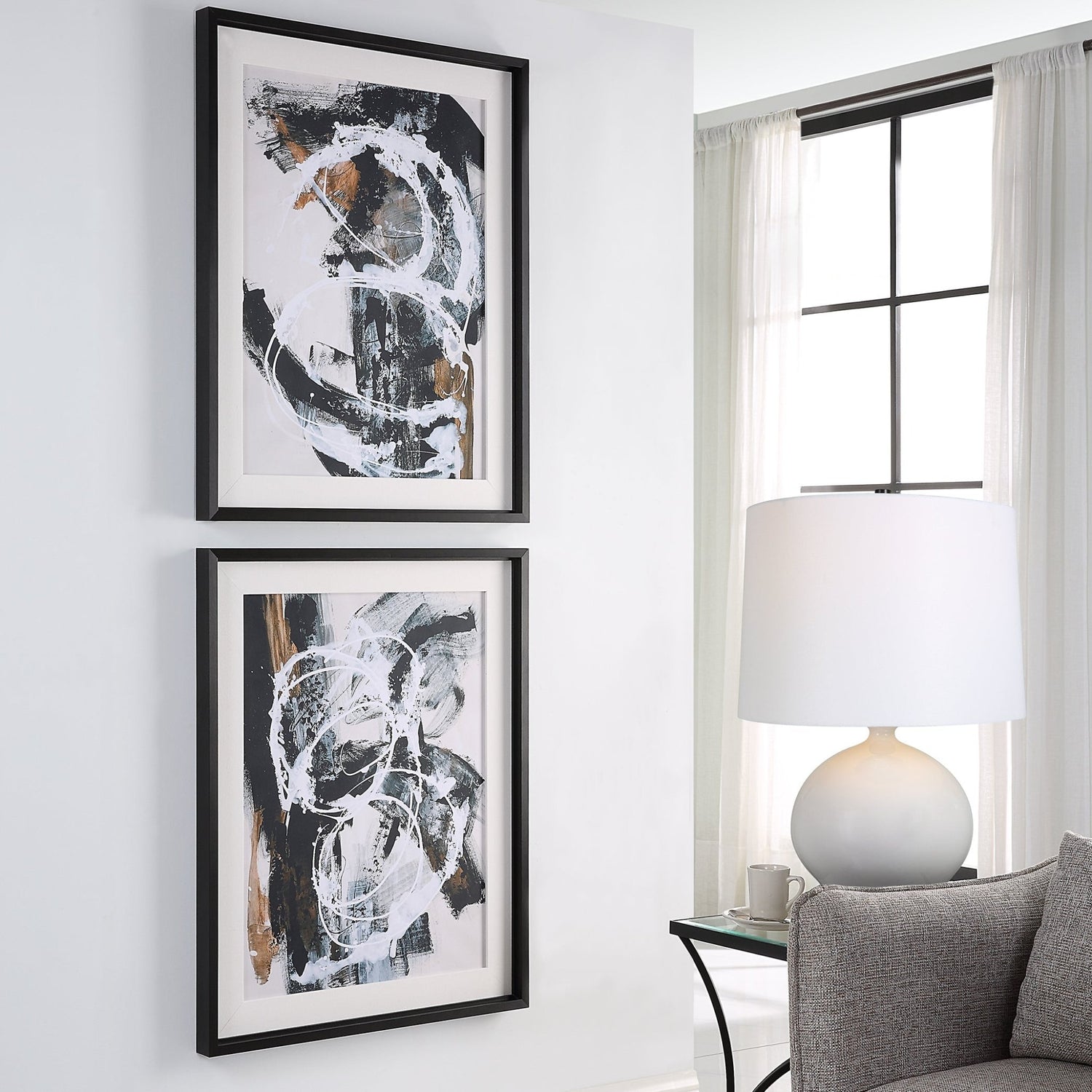 Uttermost Winterland Abstract Prints - Set Of 2 - Home Elegance USA