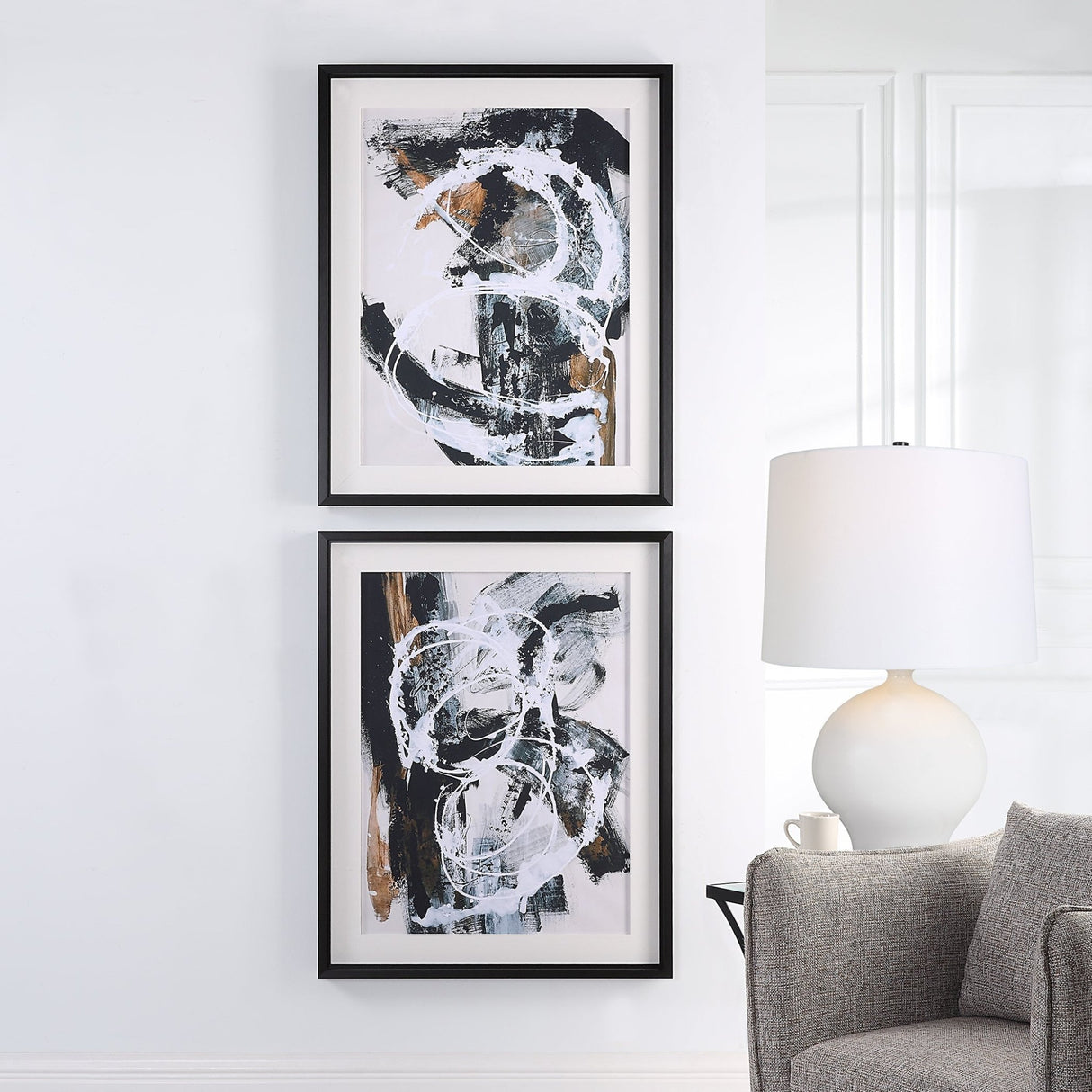 Uttermost Winterland Abstract Prints - Set Of 2 - Home Elegance USA