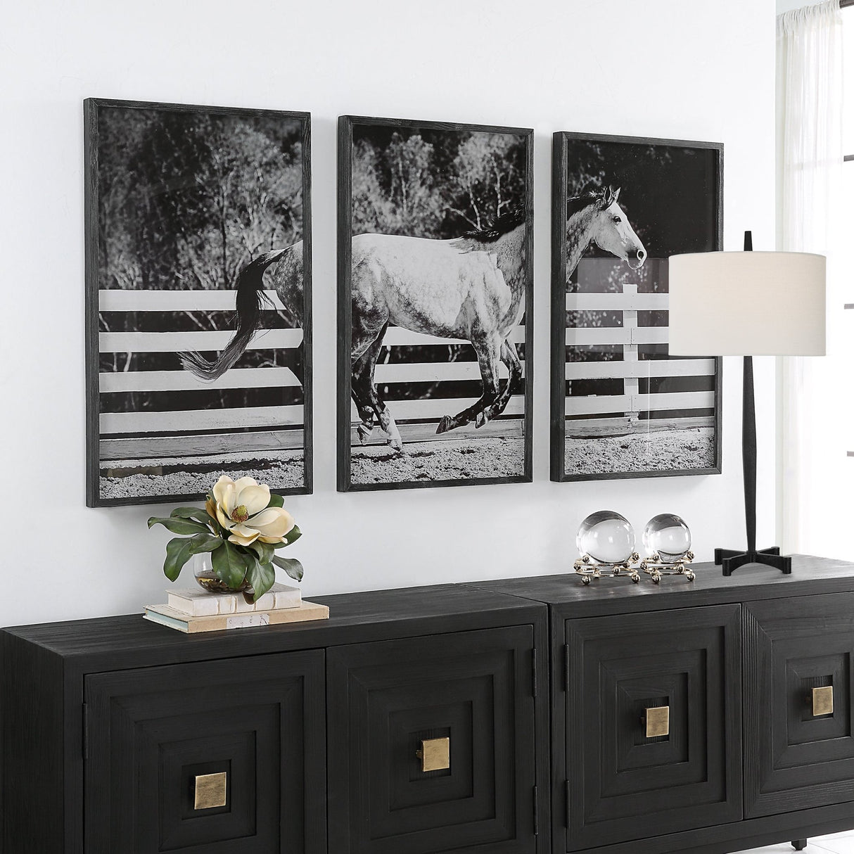 Uttermost Galloping Forward Equine Prints - Set Of 3 - Home Elegance USA