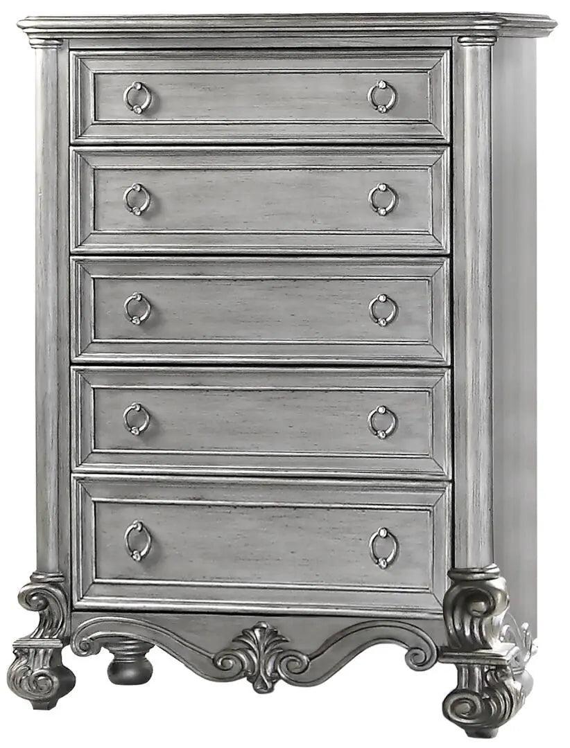 Adriana 6Pc Transitional Bedroom Set in Gray Finish by Cosmos Furniture Cosmos Furniture