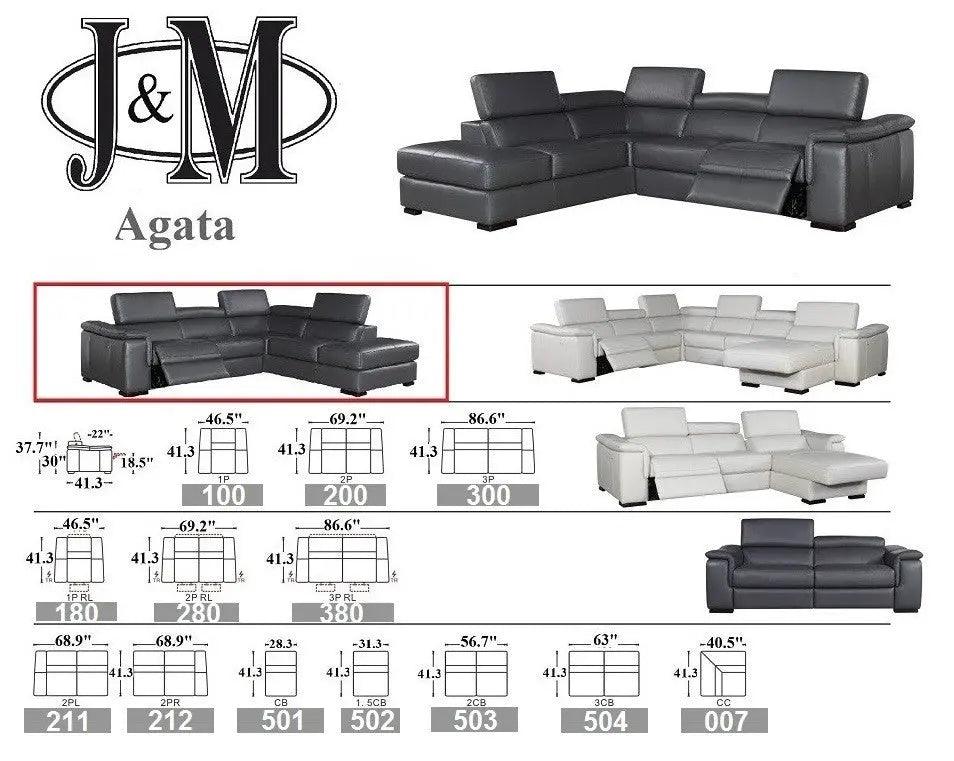 Agata Premium Leather Sectional | J&M | Home Elegance USA