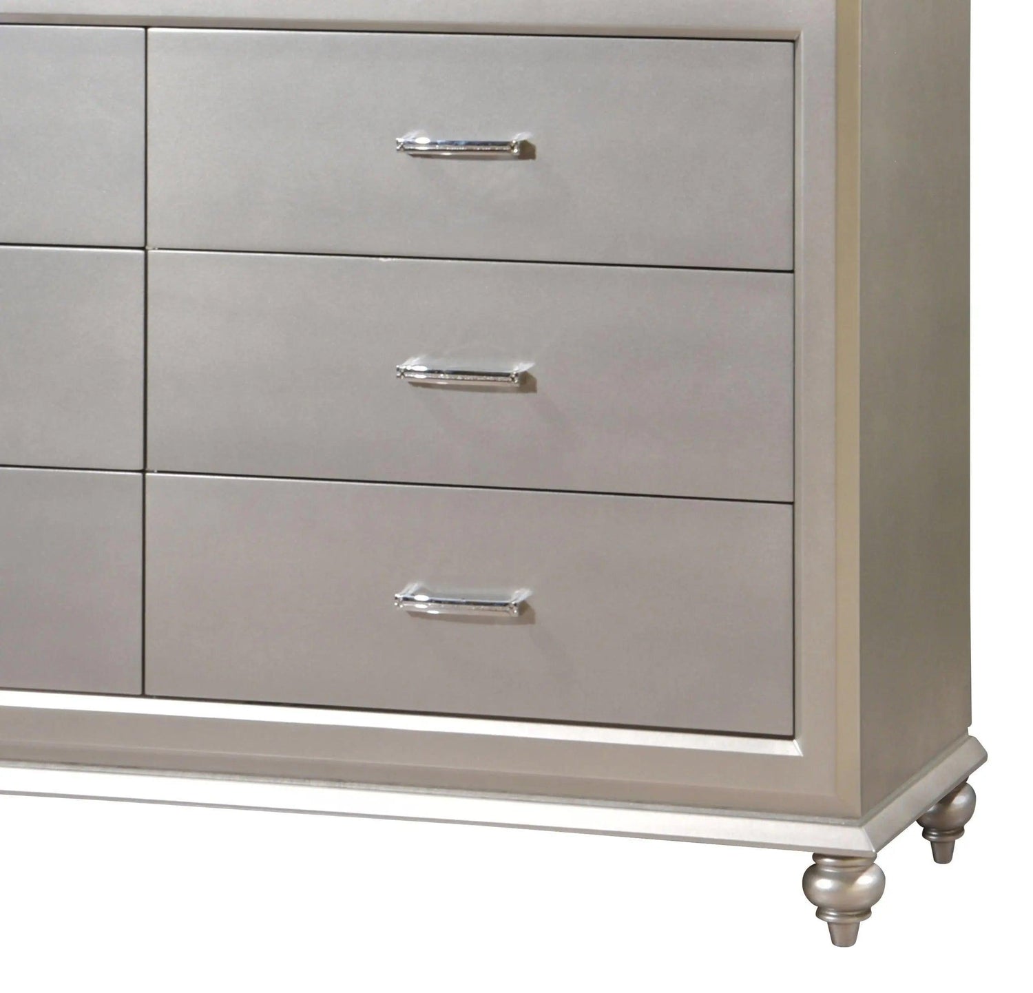 Alia 6Pc Modern Bedroom Set In Silver Finish | Cosmos | Home Elegance USA