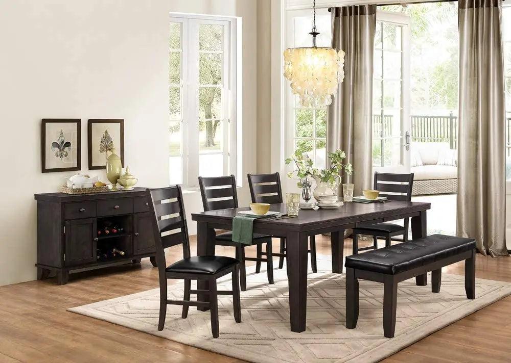 Ameillia Transitional Dining Extension Table In Dark Gray Color | Homelegance | Home Elegance USA